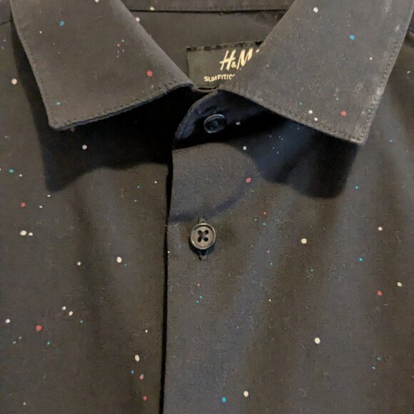 H&M Black Button Down with Dot Detail - Picture 2 of 3